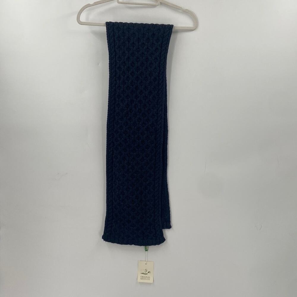 NWT Original Aran Co Blue green wool knit Scarf
